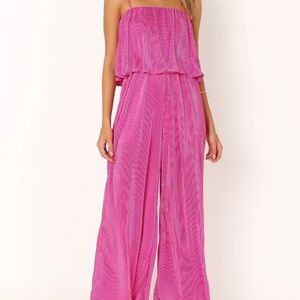 Jillian Plisse Jumpsuit in Orchid - Size L - NWT